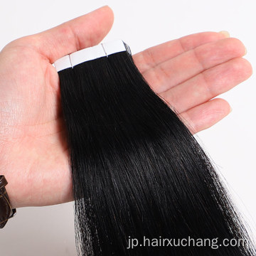 卸売ストレートバージンリアルヘアエクステンションテープ髪のレミーキューティクルアラインドナチュラルヘアエクステンツヒューマンベンダー